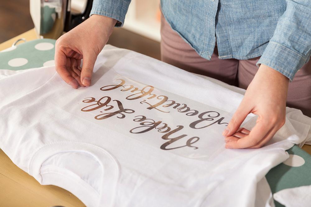 Customizing-shirt-with-foil-iron-on