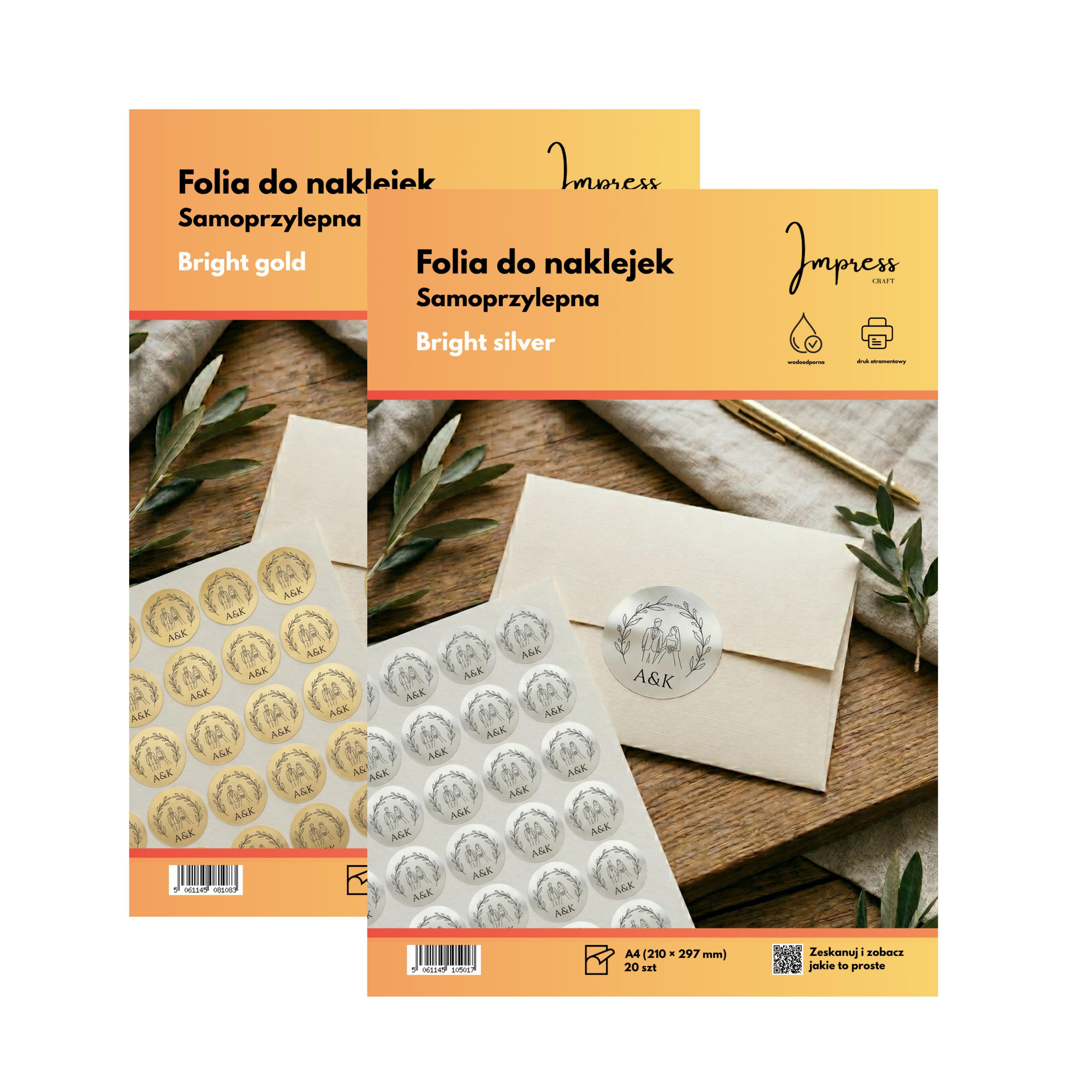 zestaw: złota i srebrna folia