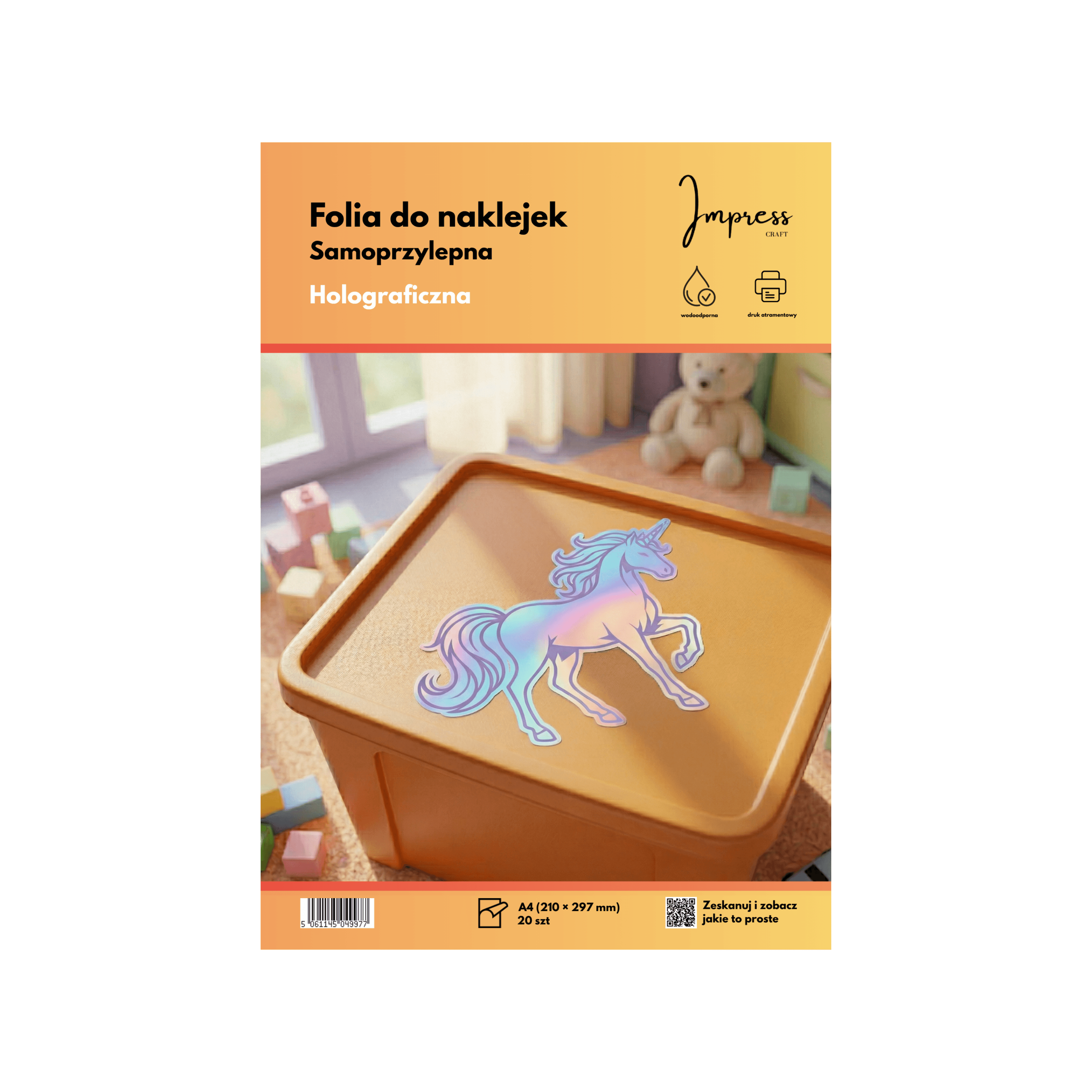 Folia do naklejek - holograficzna - Impress Craft