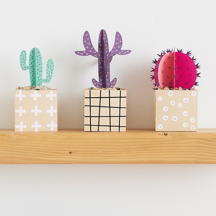 Kaktusy z papieru DIY